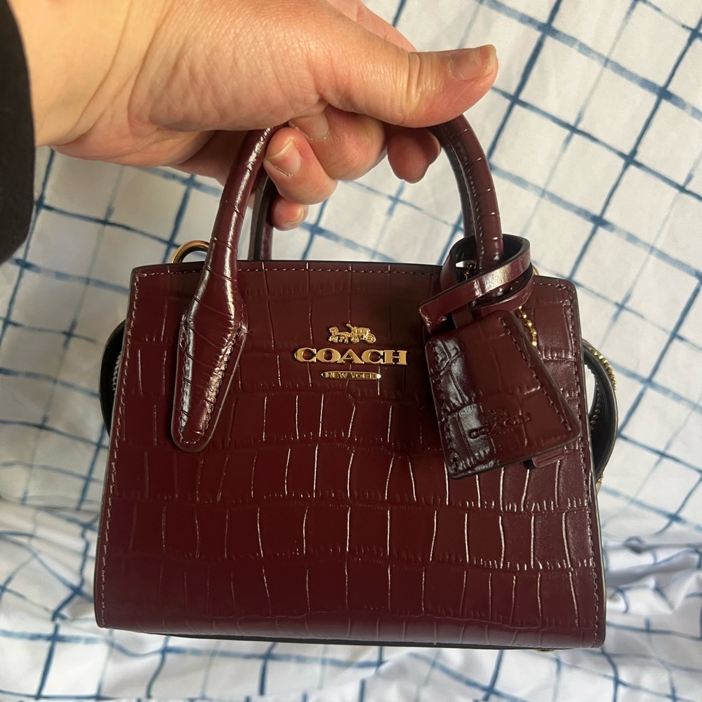 Coach Burgundy Croc-Embossed Women's Bag
